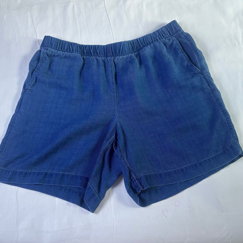 Pure Jill Indigo TENCEL Lyocell Shorts M Petite Blue Elastic Waist Comfy Coastal